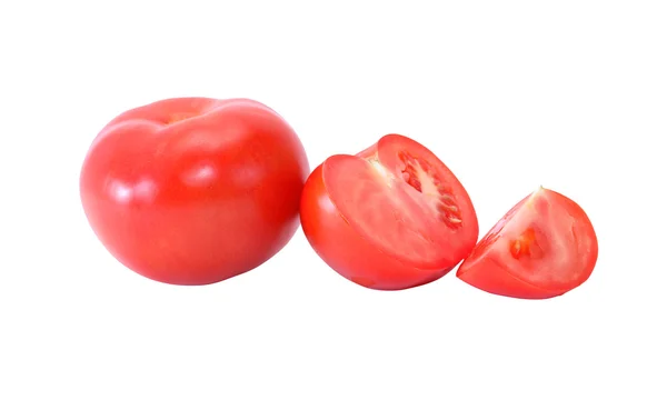 Червоний помідор на білому — стокове фото