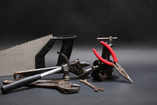 Work Tools On Dark — Stock Photo, Image