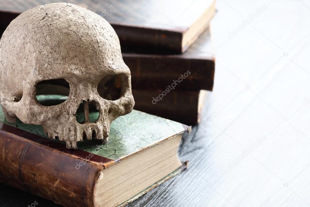Skull On Books