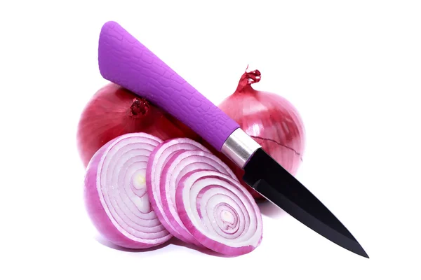 Onion And Knife — Stock Photo, Image