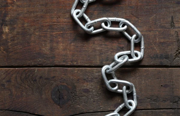 Chain On Wood — Stock Photo, Image