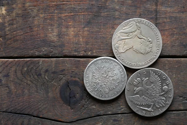 Monedas de plata rusas antiguas — Foto de Stock