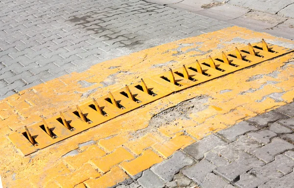 Metal Spikes On Road — Stock Photo, Image