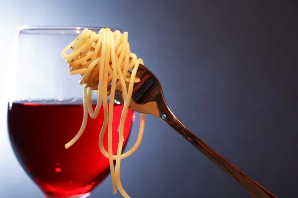 Pasta And Wine — Stock Photo, Image