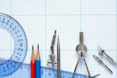 Enstrüman grafik kağıt üzerine çizim