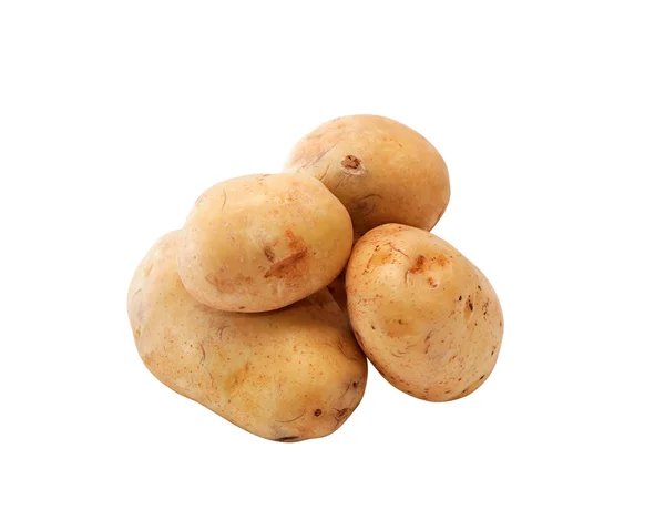 Raw Potatoes On White — Stock Photo, Image