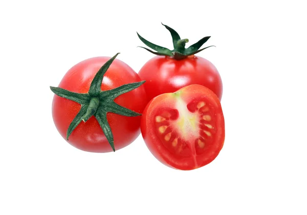 Tomates cherry sobre blanco —  Fotos de Stock