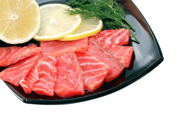 Sliced Salmon On Plate — Stock Photo, Image