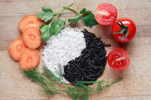 Símbolo de arroz Yin Yang — Fotografia de Stock