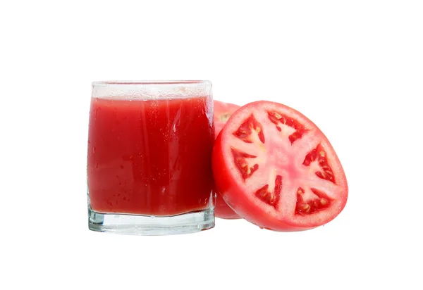 Jugo de tomate sobre blanco — Foto de Stock