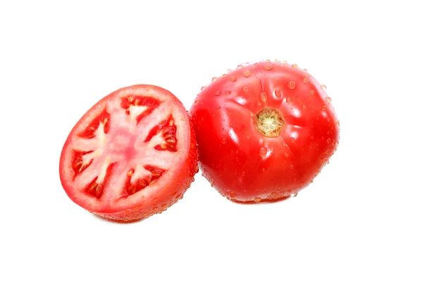 Tomates molhados em branco — Fotografia de Stock