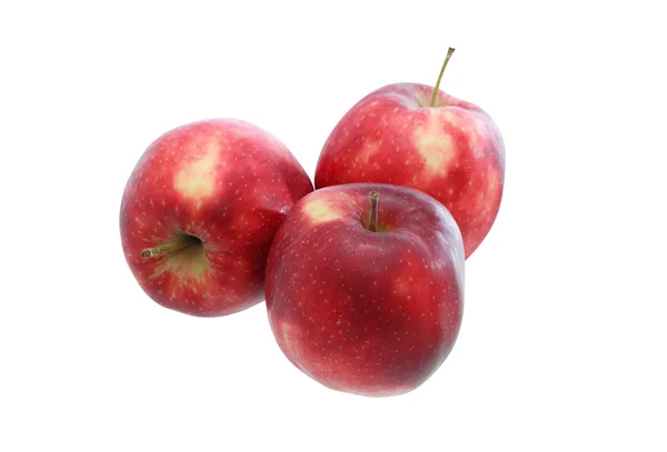 Trzy czerwone jabłka — Zdjęcie stockowe