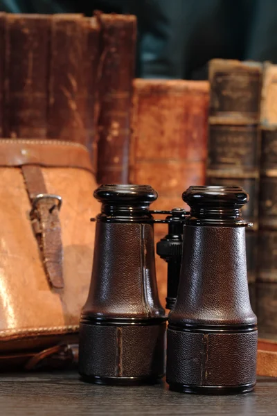 Old Binoculars And Case — Stock Photo, Image