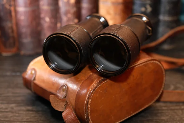 Old Binoculars And Case — Stock Photo, Image