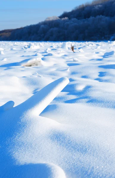 겨울 강 풍경 — 스톡 사진