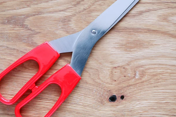 Scissors On Wood — Stock Photo, Image
