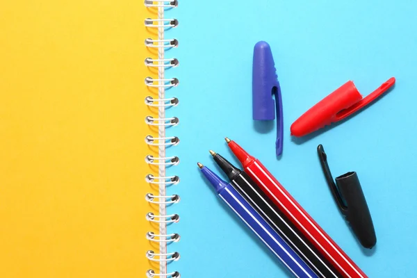 Pens On Notebook — Stock Photo, Image