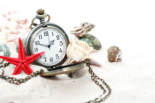 Shells And Watch — Stock Photo, Image