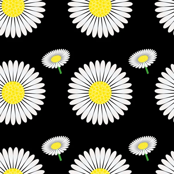 Seamless pattern with chamomile — Stock Vector