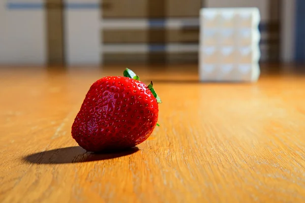 Belo, suculento, morango maduro. fundo de fruta — Fotografia de Stock