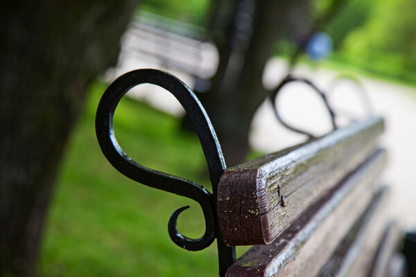 wooden bench. outdoor shot