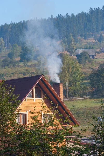 Smoke from chimney — Stock Photo, Image