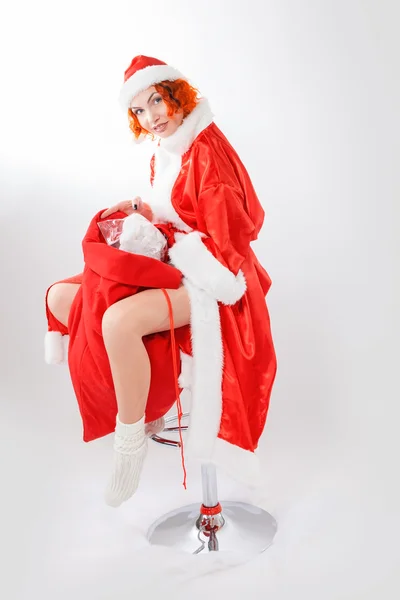 Femme en costume de Noël — Photo