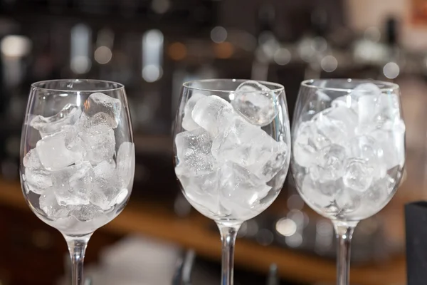 Ice in glasses Royalty Free Stock Images