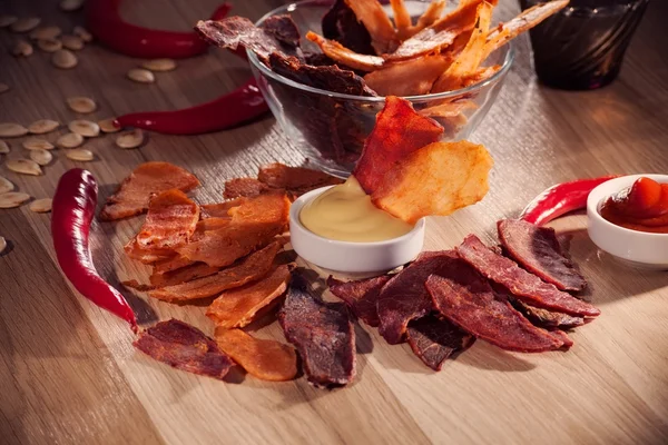 Meat chips — Stock Photo, Image