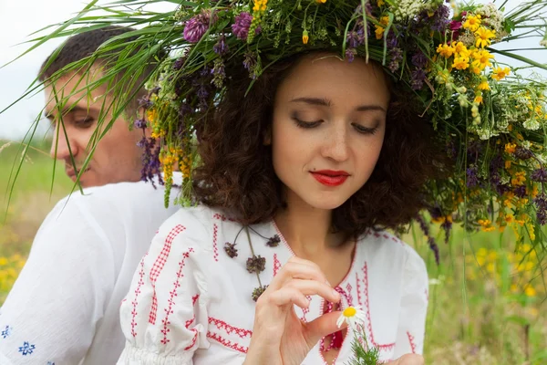 Facet i dziewczyna — Zdjęcie stockowe