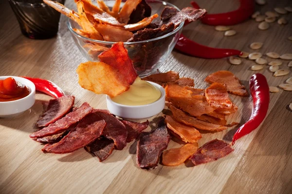 Meat chips — Stock Photo, Image