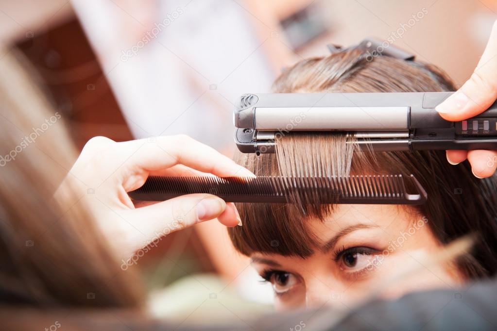 hairdresser at salon. indoor shot