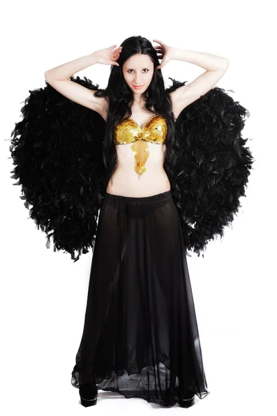 Fată ca înger întunecat — Fotografie, imagine de stoc