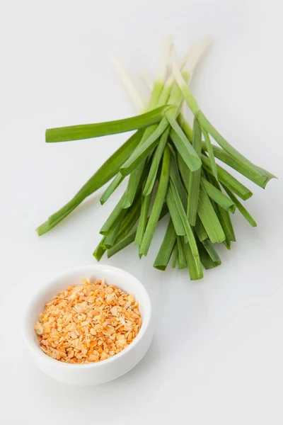 Young green garlic — Stock Photo, Image