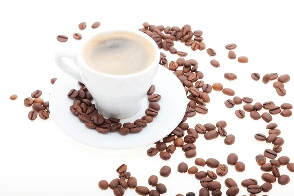 Copo branco com café — Fotografia de Stock