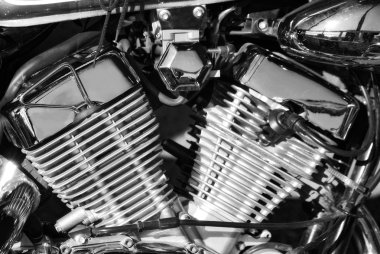 parlak motosiklet motoru Close-Up