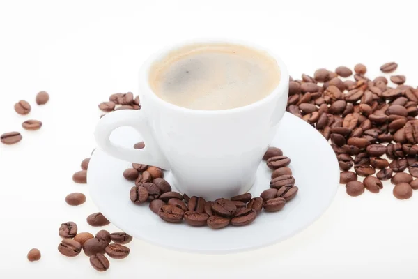 Fehér csésze kávéval — Stock Fotó