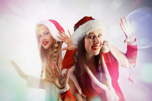 Deux filles Santa — Photo