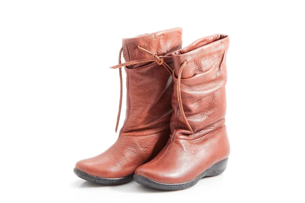 Bruine vrouwelijke laarzen — Stockfoto