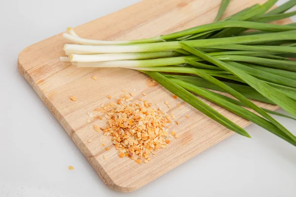 Young green garlic — Stock Photo, Image