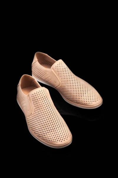 Men beige summer shoes — Stock Photo, Image