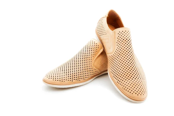 Mens beige, elegant shoes — Stock Photo, Image