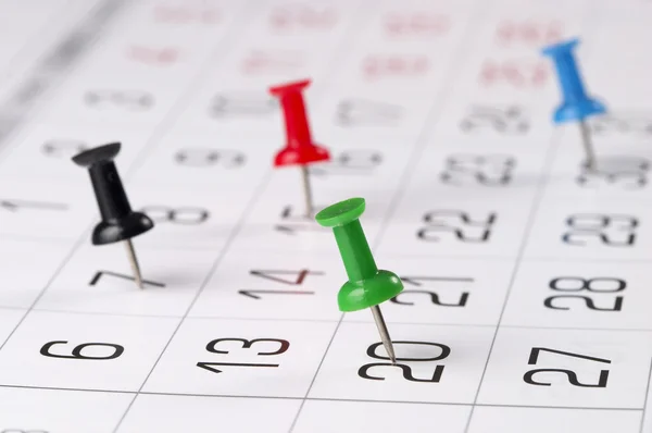 Calendar digits with pins — Stock Photo, Image