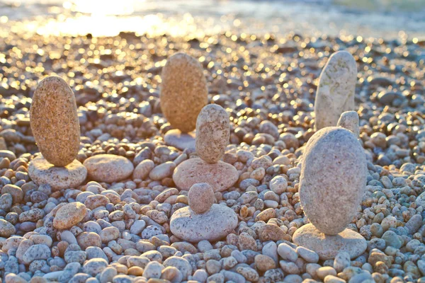 Bellissimo Paesaggio Marino Splendida Vista Sulla Costa Ghiaia Luce Mite — Foto Stock