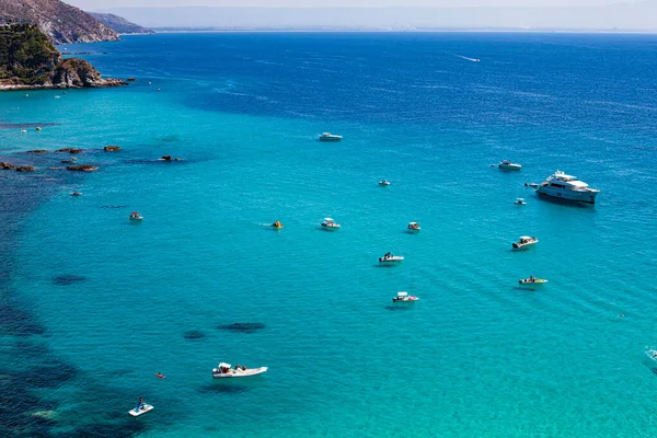 Incrível Vista Panorâmica Tropical Baía Golfo Azul Turquesa Praia Areia Imagens De Bancos De Imagens