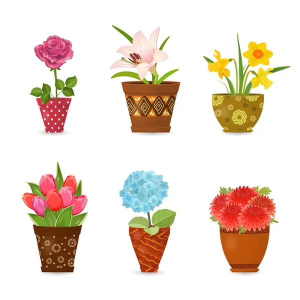 Collection of colorful flowers Stock Illustration