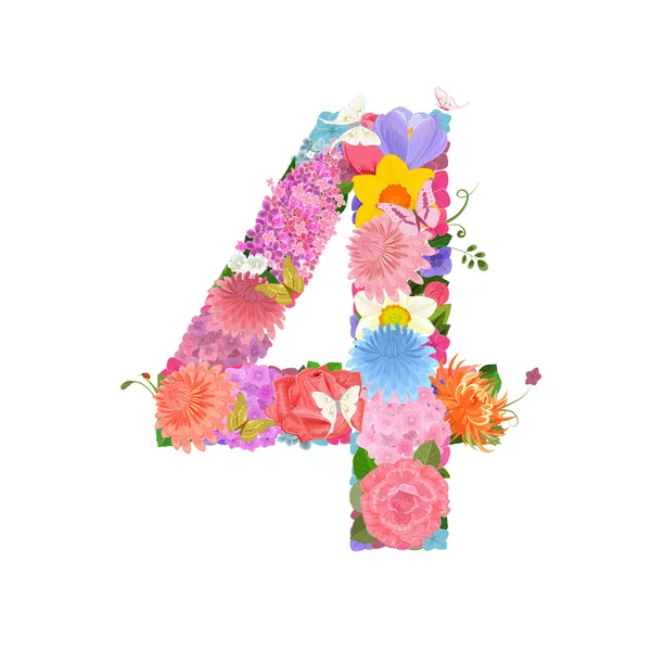 Postcard with figure from lovely flowers of daffodils, roses, tu Royalty Free Stock Illustrations