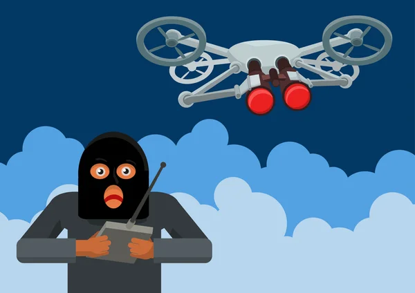 Illegale toezicht quadrocopters — Stockvector