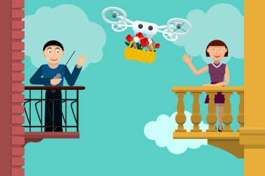 quadrocopter ve çiçekler