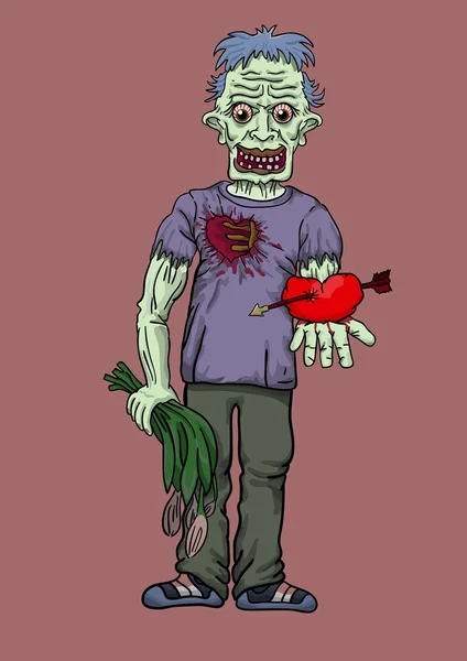 Zombie in love — Stock Vector